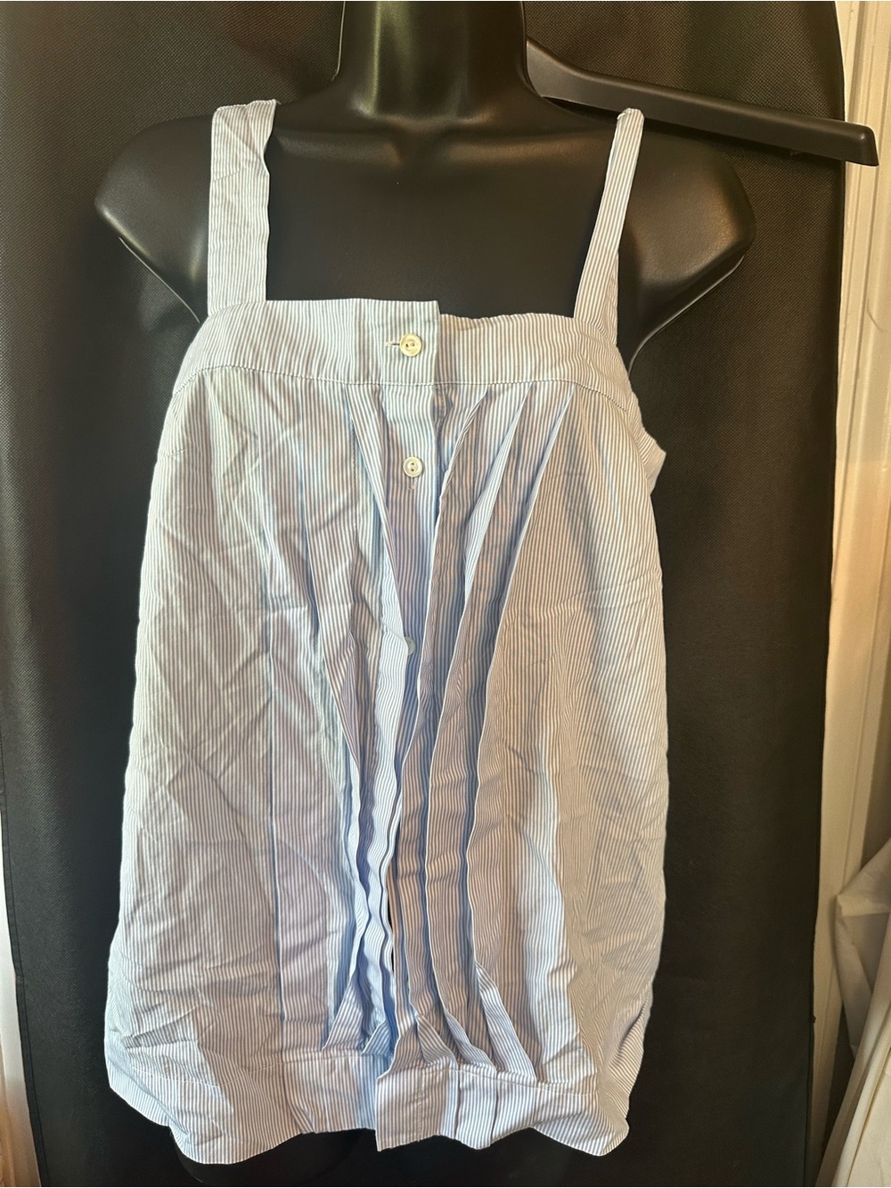J.Crew blue and white striped button down tank